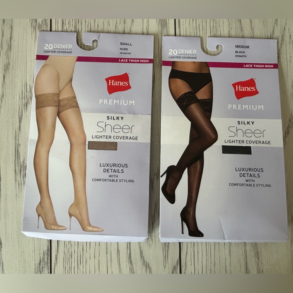 Hanes premium, stocking, black , nude , size small & medium
